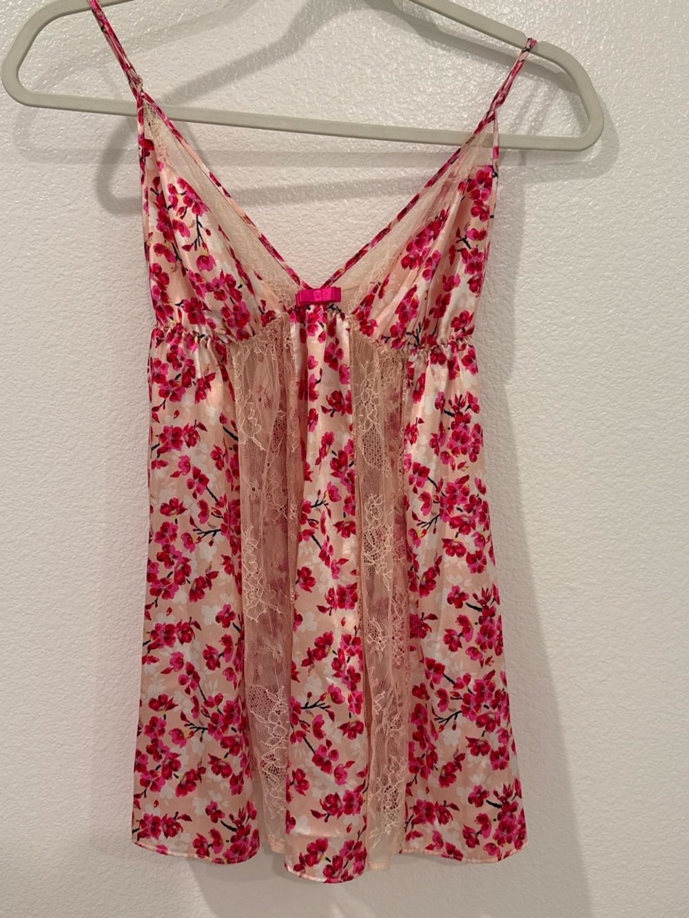 Victoria's Secret Pink Floral Lace-Trim Chemise
